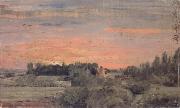 John Constable View towards the rectory oil